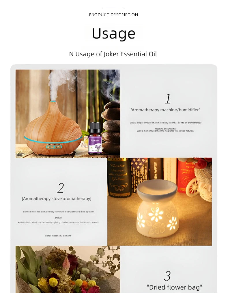 18 Flavors Essential Oils for Diffuser